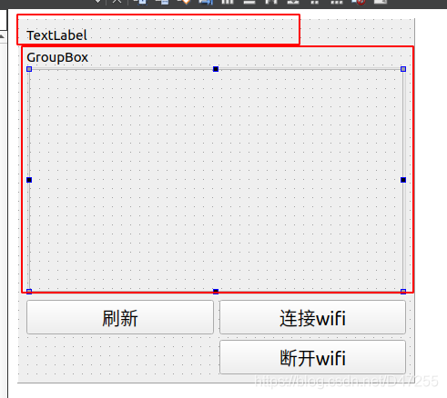 textLabel是用来显示当前IP，groupBox是用来显示wifi列表的labelCurrentIP