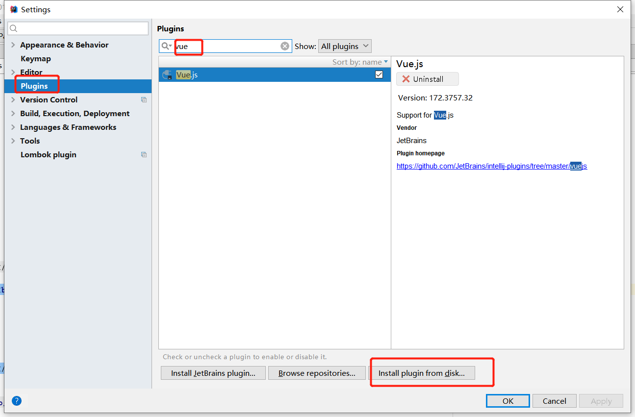 idea中安装vue报错Plugin ‘Vue.js‘ is incompatible with this installation