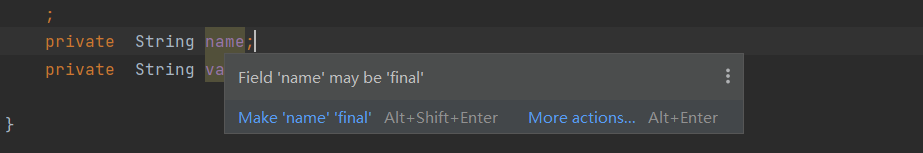 java枚举类中字段有没有必要加final____枚举类字段 Field ‘xxx‘ may be ‘final‘