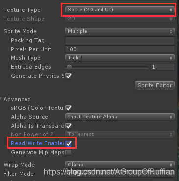 Unity切割Sprite图集转换为多张图片_you can make the texture readable in the texture ...