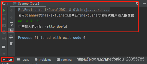 使用Scanner类hasNextLine方法判断与nextLine方法接收用户输入的数据