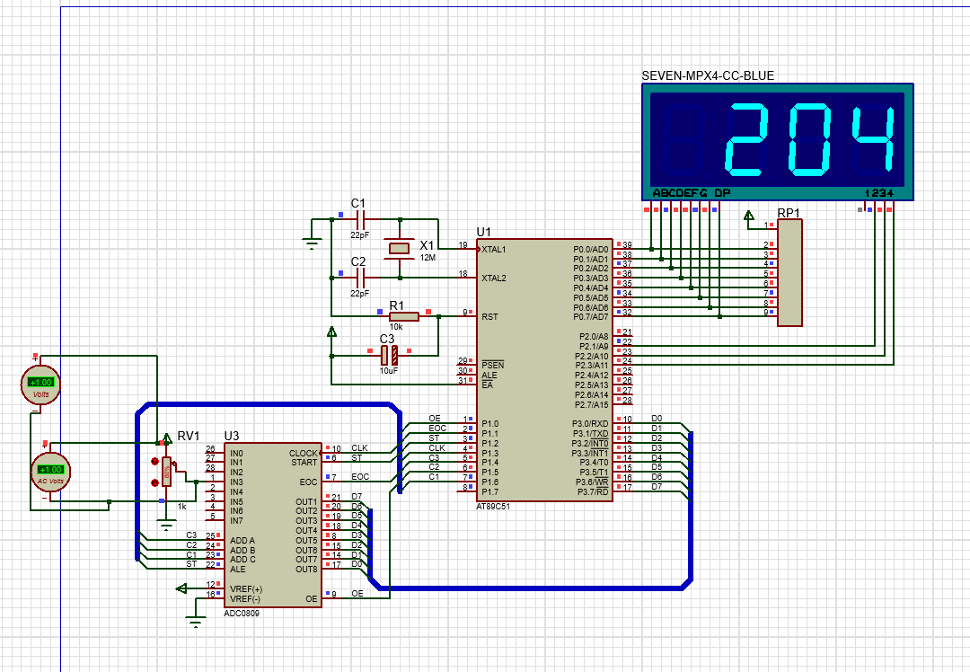 adc0809模数转换与显示