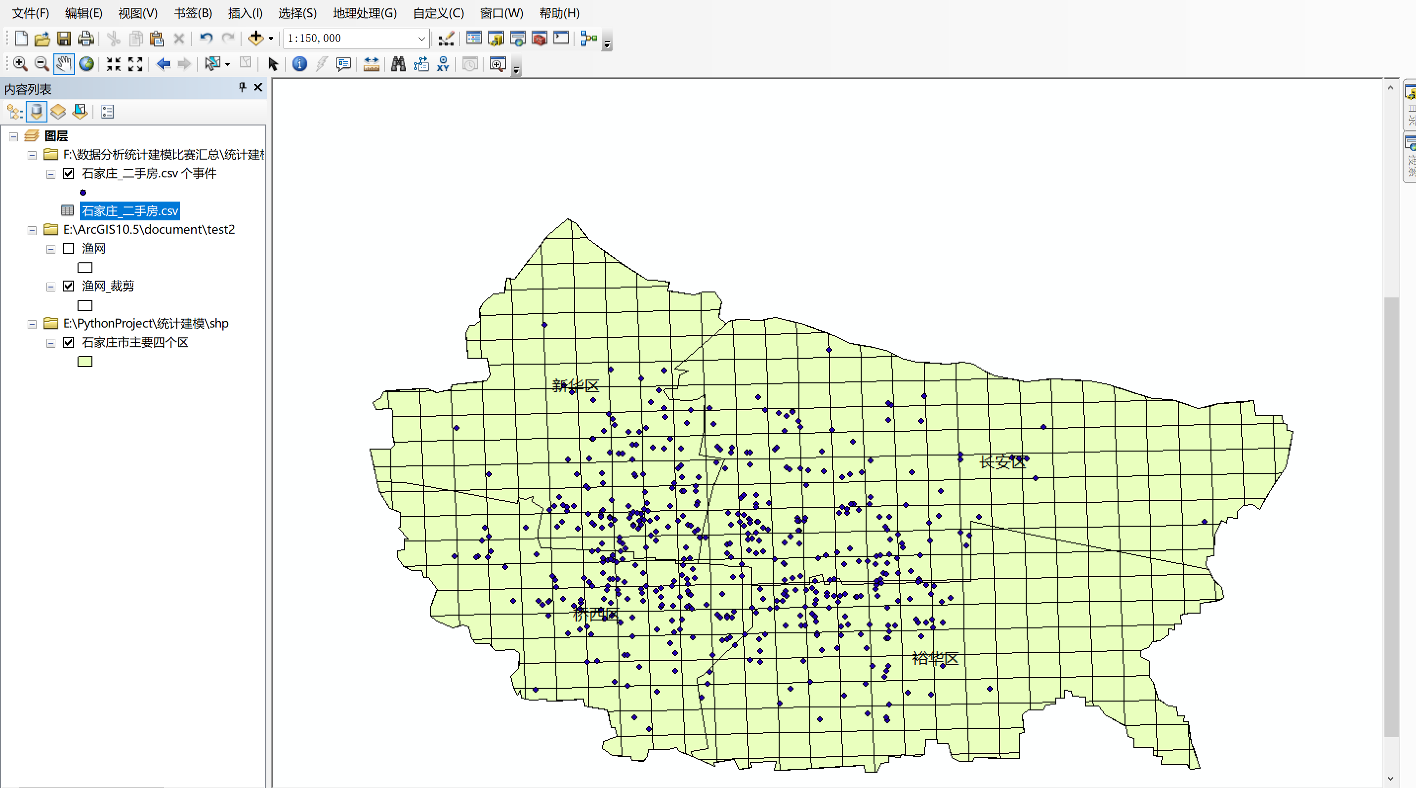 arcgis基於爬蟲數據繪製人口分佈密度圖