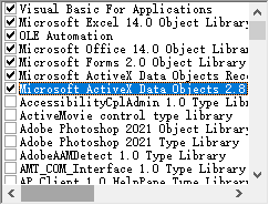 microsoft activex data objects 2.8 library