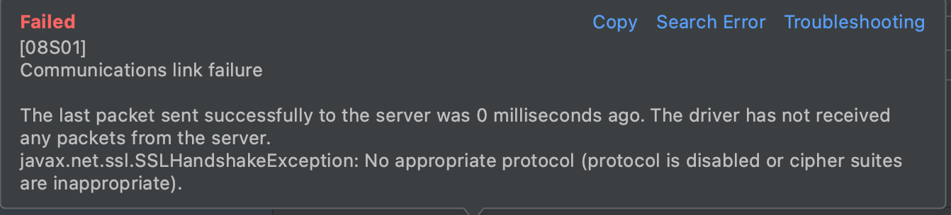 datagrip mysql 08s01 communication link failure datagrip mysql 08s01 communication link failure