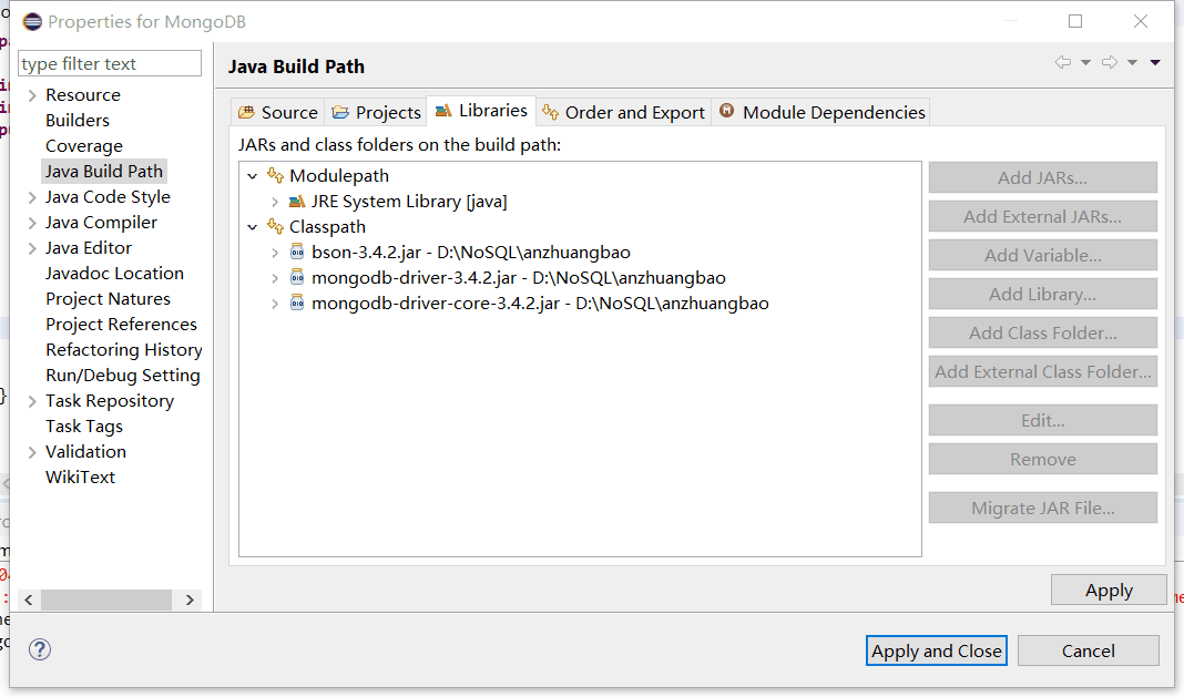 MongoDB笔记(十二) 通过java访问MongoDB