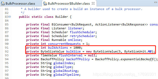 BulkProcessor.Builder重要属性的初始化值