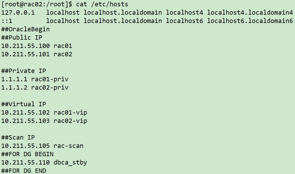 rac01 hosts文件