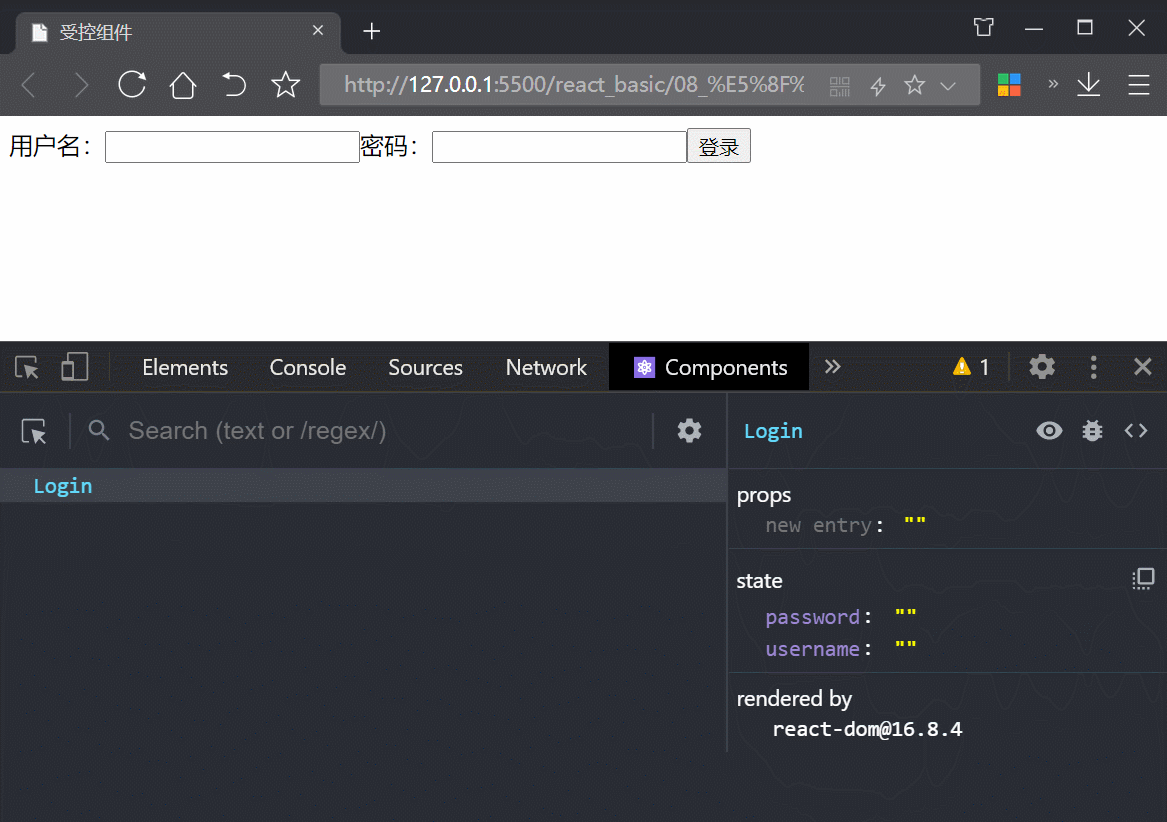 【React】面向组件编程 - 基本理解和使用 - 组件三大核心属性state-props-refs - 事件处理 - 非受控组件 - 受控组件 - 高阶函数 - 函数柯里化