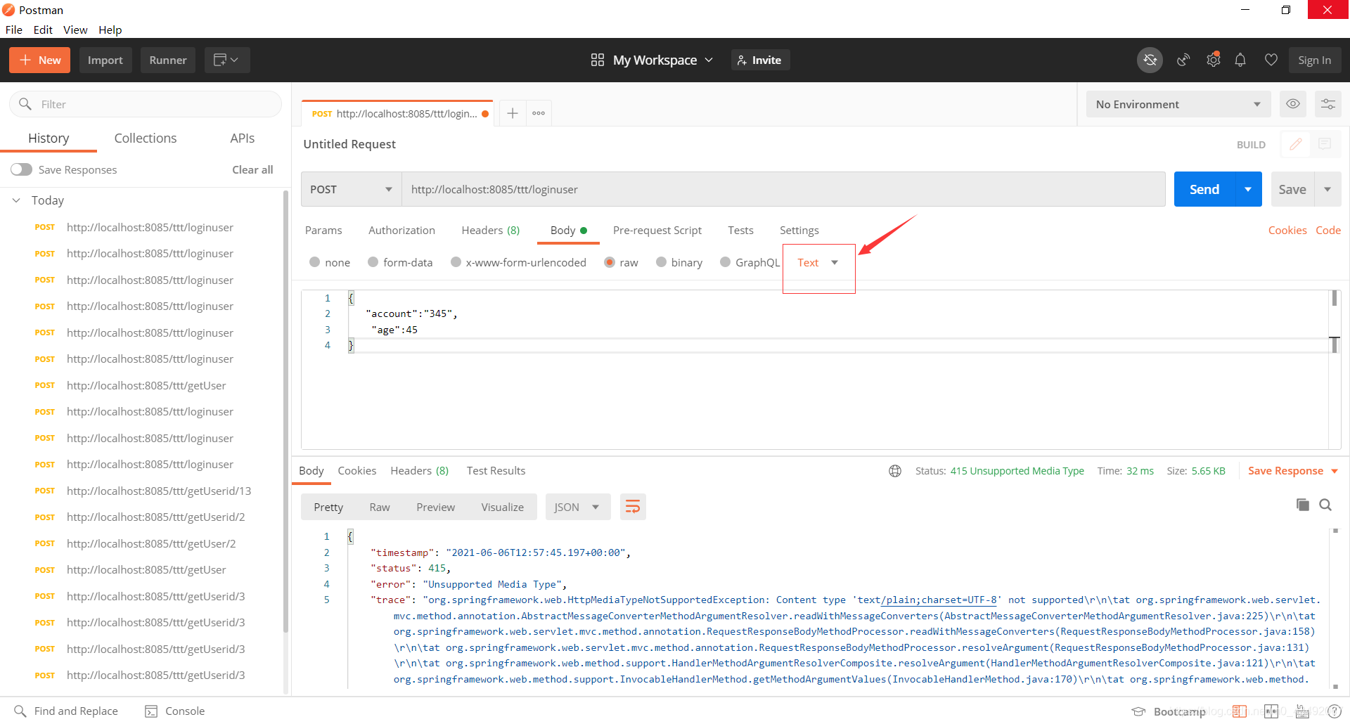 Postman Content Type text plain charset UTF 8 Not Supported postman-content-type-text-plain-charset-utf-8-not-supported