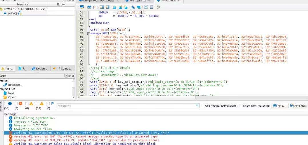 【quartus】packed unpacked array_unpacked array type cannot be assigned ...