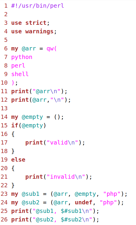 Perl 数组和列表_perl 列表-CSDN博客