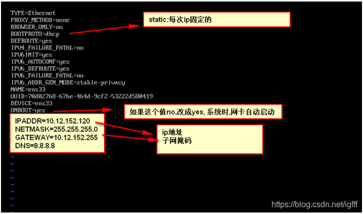 修改静态ip