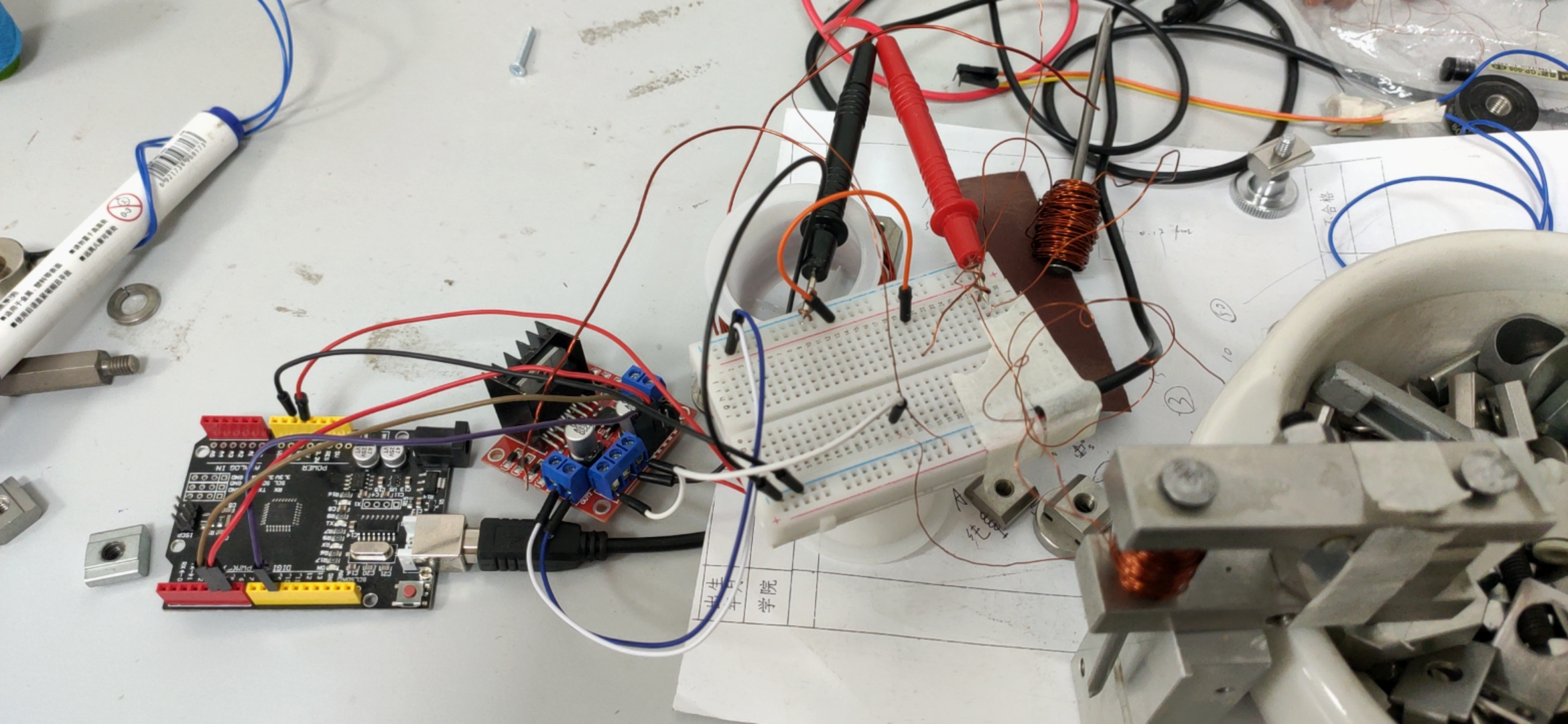 arduino操控12v电压控制电磁铁线性振动马达