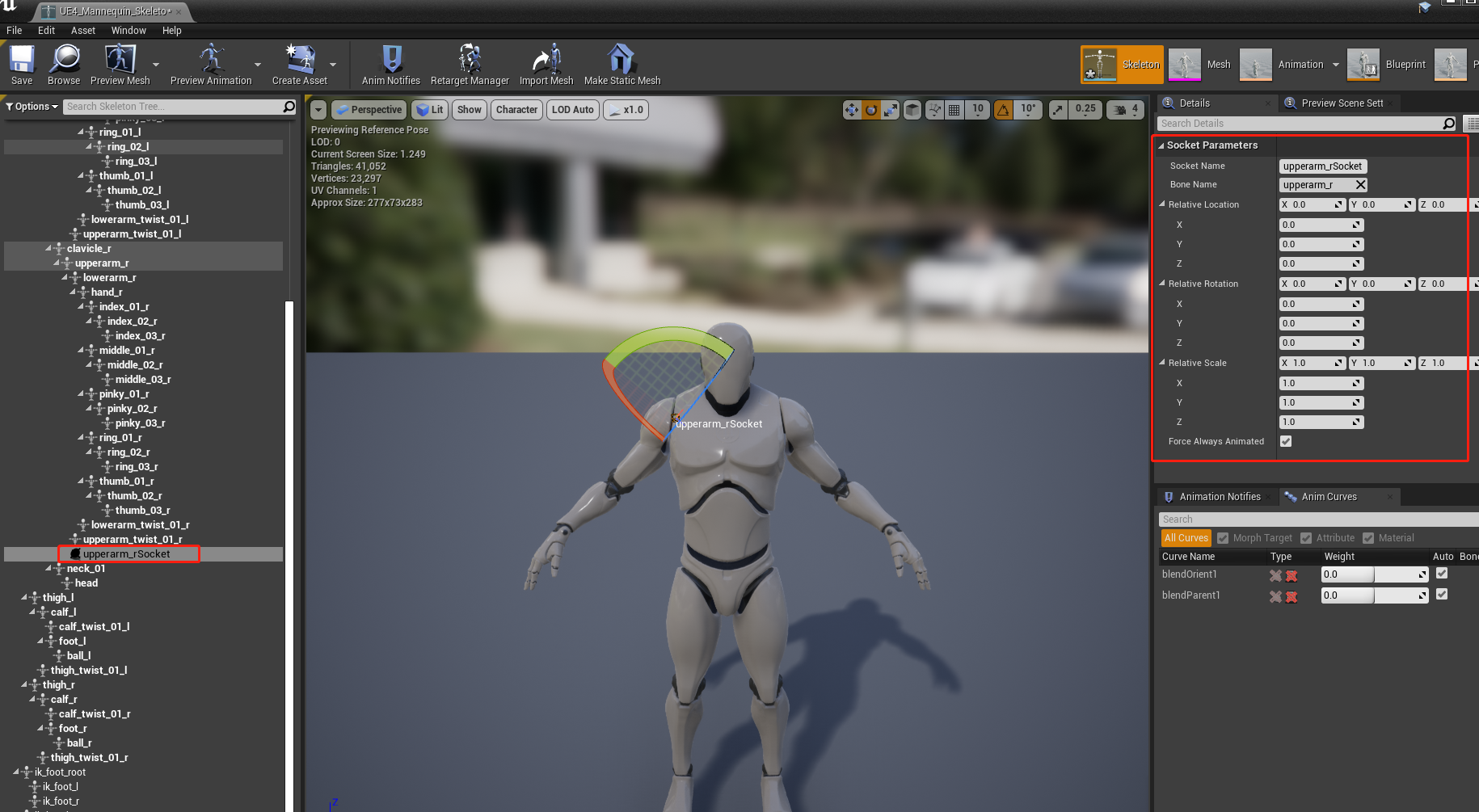 UE4 虚幻引擎，绑定Mesh到Skeleton骨骼插槽Socket_骨骼插槽组件的插槽-CSDN博客