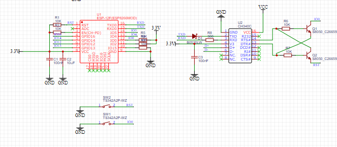 esp8266最小系统板的设计