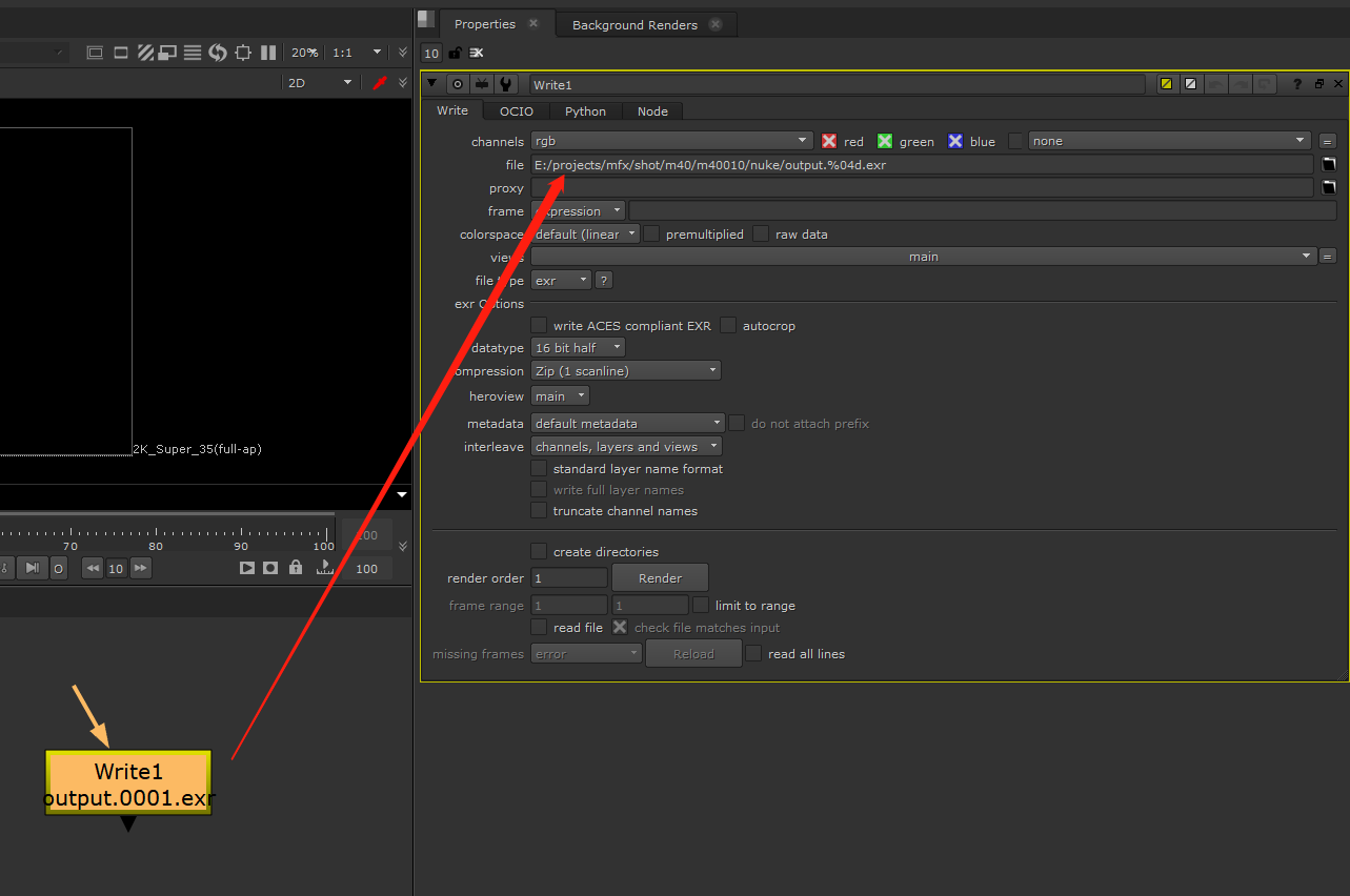 nukecallback创建输出节点自动设置输出路径