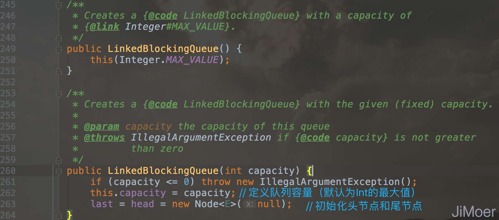 LinkedBlockingQueue的构造方法