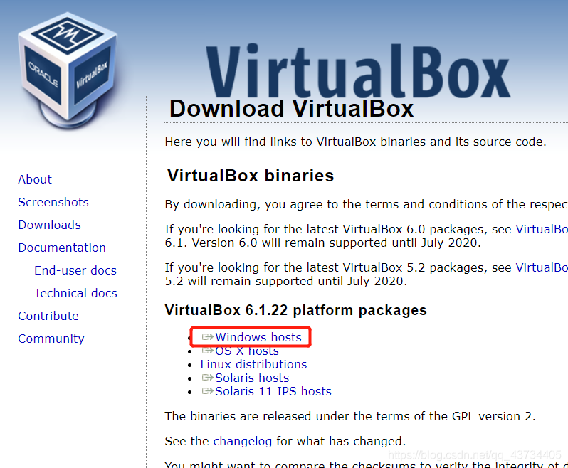 VirtualBox 的官方下载网址