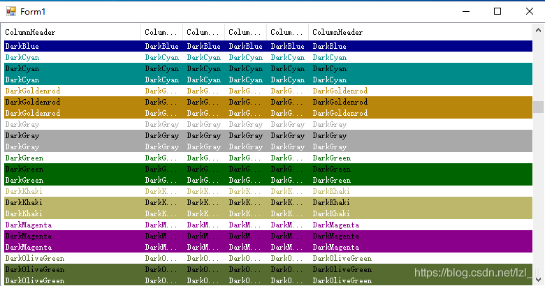 C# 枚举Color并展示各种颜色效果_c# 背景色 枚举-CSDN博客