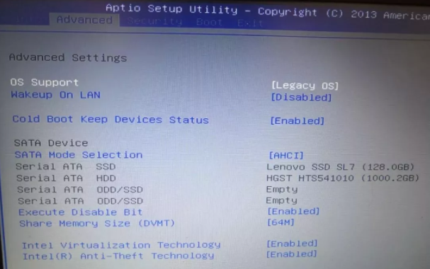 神舟 | 战神 K660d-I5d3| Aptio setup utility 设置U盘启动教程