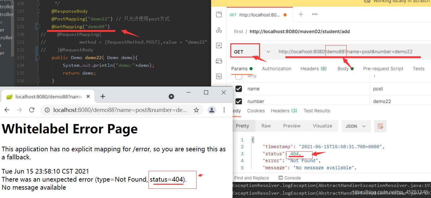 个人测试Spring MVC中@GetMapping和@PostMapping注解单独使用以及同时在一个方法上使用的故事_同时支持 ...