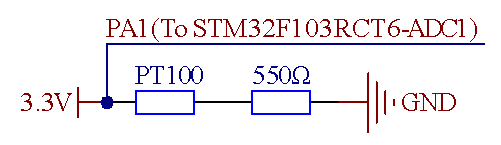 图1  PT100串联电路测AD法