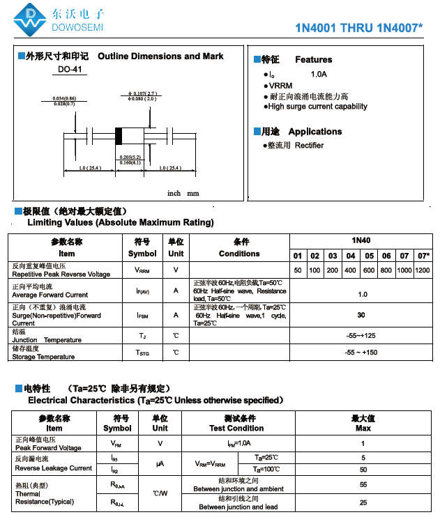 1n4007二极管的参数，看完就明白了[亲测有效]