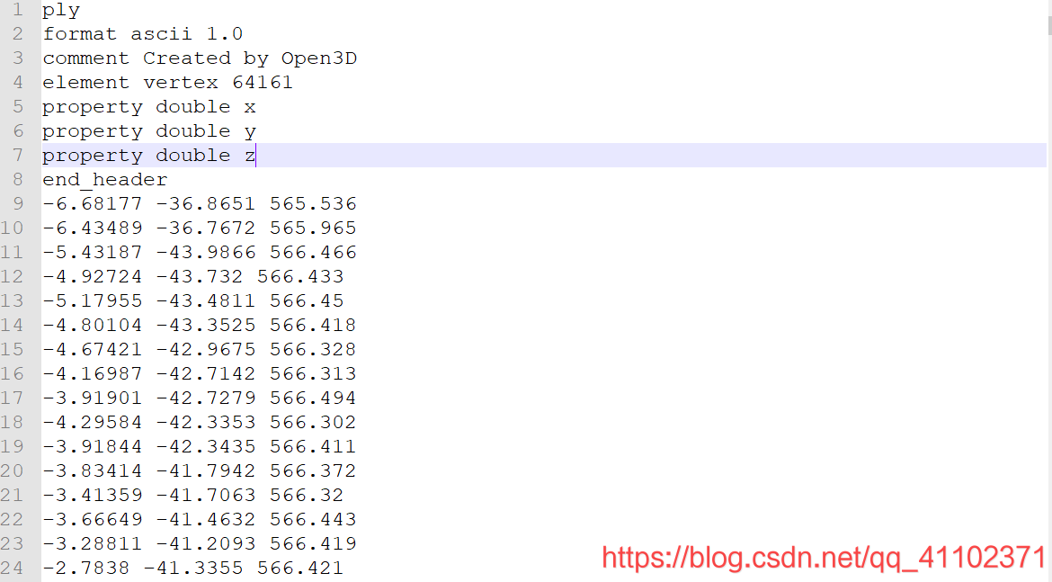 open3d生成ply文件在pcl中无法读取问题