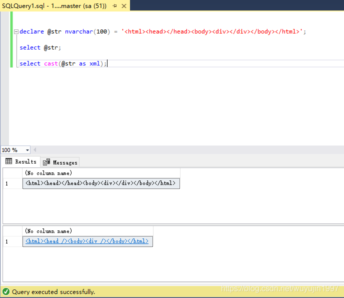 SQL Server xml 格式的字符串 格式化查询 格式转换 cast(xxx as xml)_cast as xml-CSDN博客