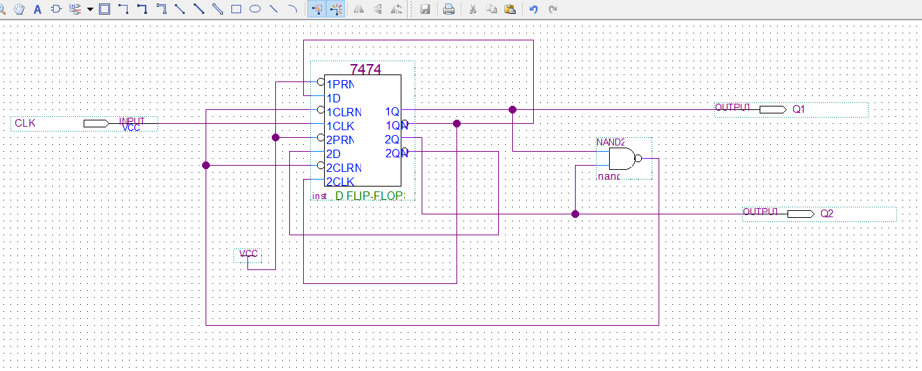 7474触发器 异步三进制加法计数器