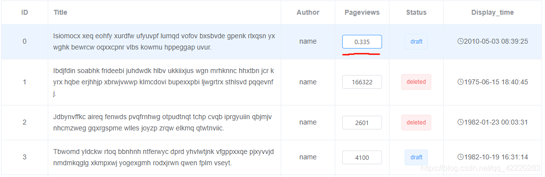 vue+element-ui 实现table单元格点击编辑，并且按上下键移动