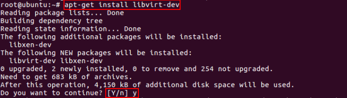 图8 libvirt-dev的apt-get安装