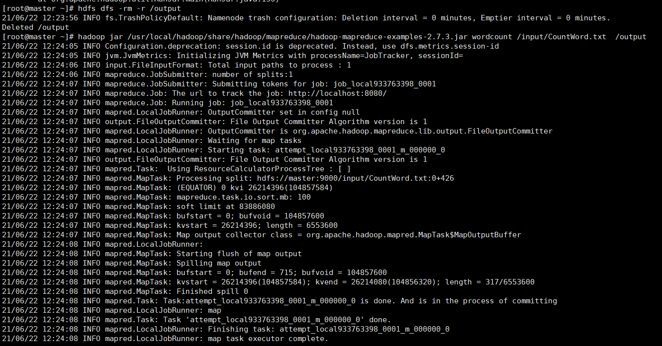 大数据实验总结（六）搭建Mapreduce（YARN）环境，运行Wordcount示例_jobsubmitter cleaning up the staging areaCSDN博客