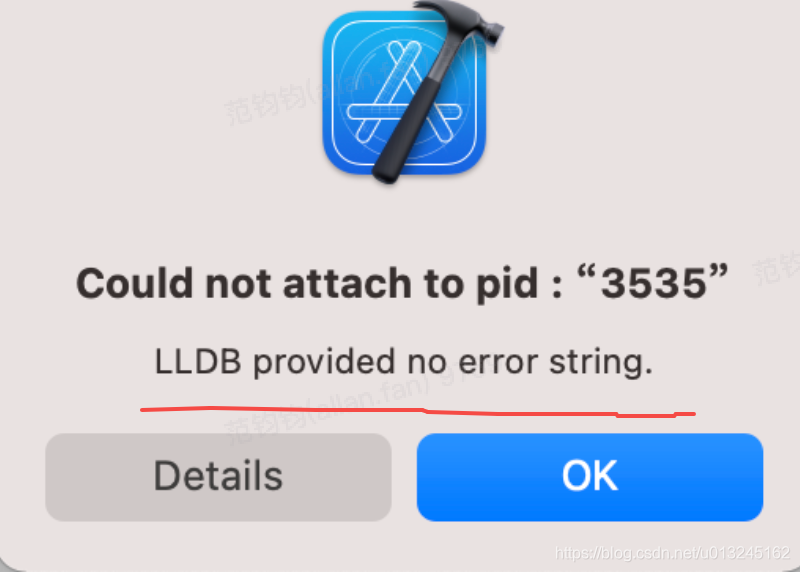 Xcode Run 出现Could not attach to pid LLDB provided noerror string