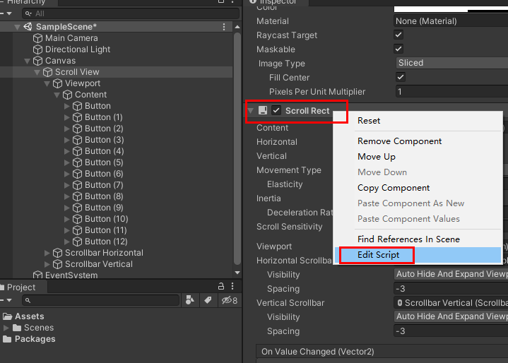 Unity UGUI基础 之 Scroll View/Scroll Rect 的简单使用,并取消拖拽(滑动内容)效果,拖拽只在 ...
