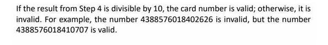 Python验证信用卡号的有效性（算法）（称为Luhn检测或者mod 10 检测）