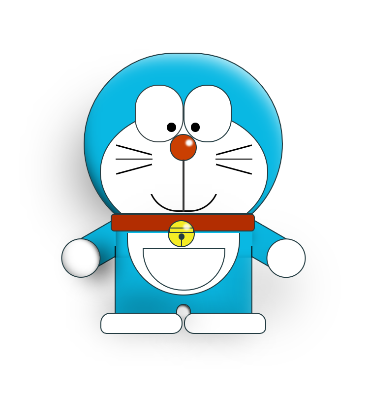 python绘画可爱的哆啦a梦