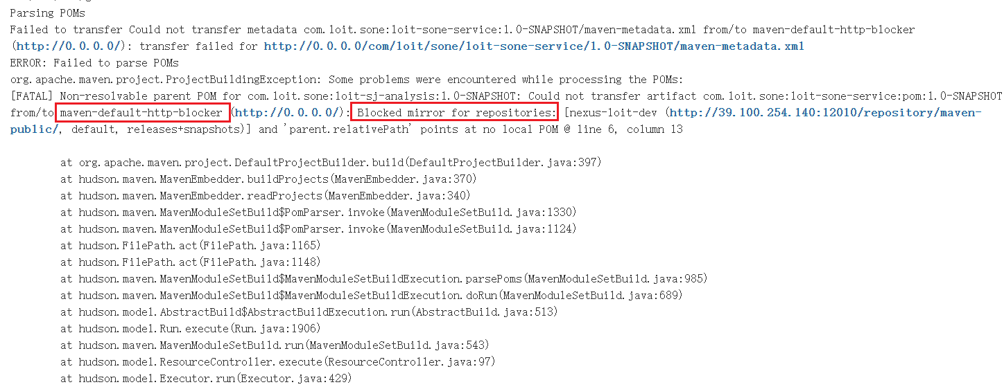 jenkins ERROR: Failed to parse POMs ProjectBuildingException Non-resolvable parent POM for