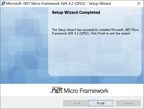 图1.30 .NET Micro Framework  安装完毕页面