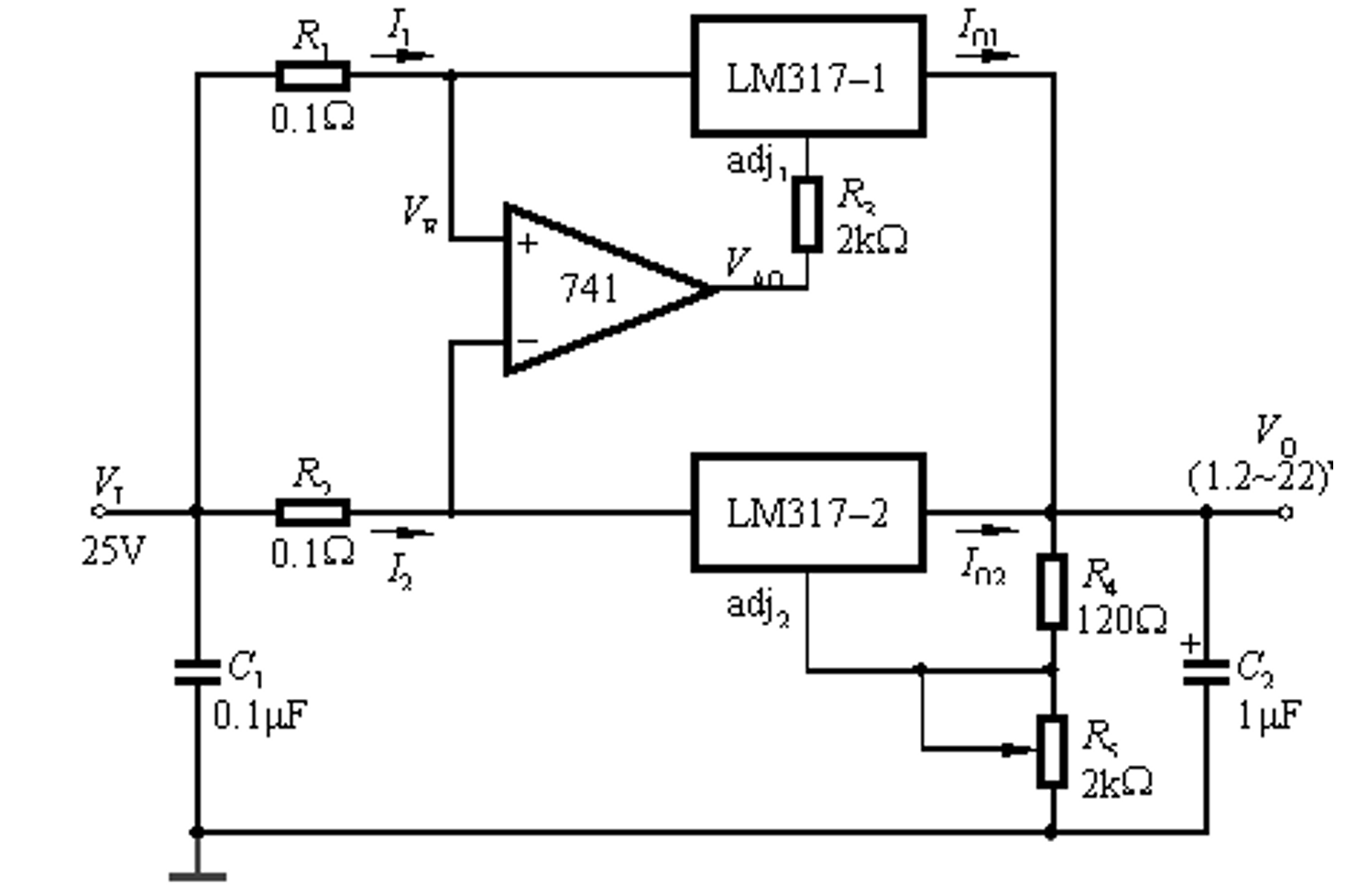 三端线性稳压器工作原理与典型应用电路分析78xx与lm317