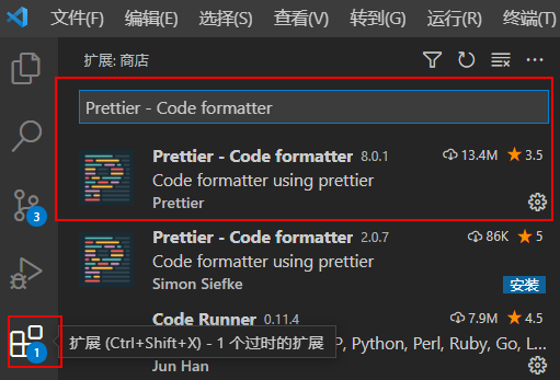 prettier code formatter