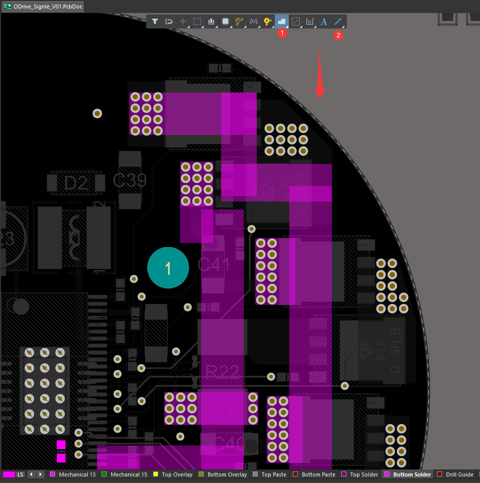 altiumad20大电流表层开窗用特殊粘贴复制平面区域到其他层阻焊开窗