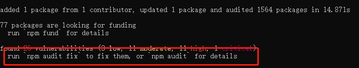 Npm Install报错 Run `npm Audit Fix` To Fix Them, Or `npm Audit` For ...