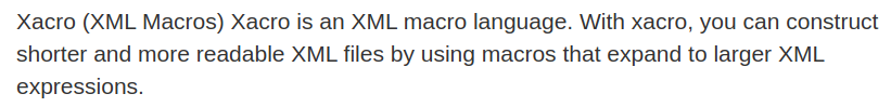 Xacro (XML Macros) Xacro is an XML macro language.