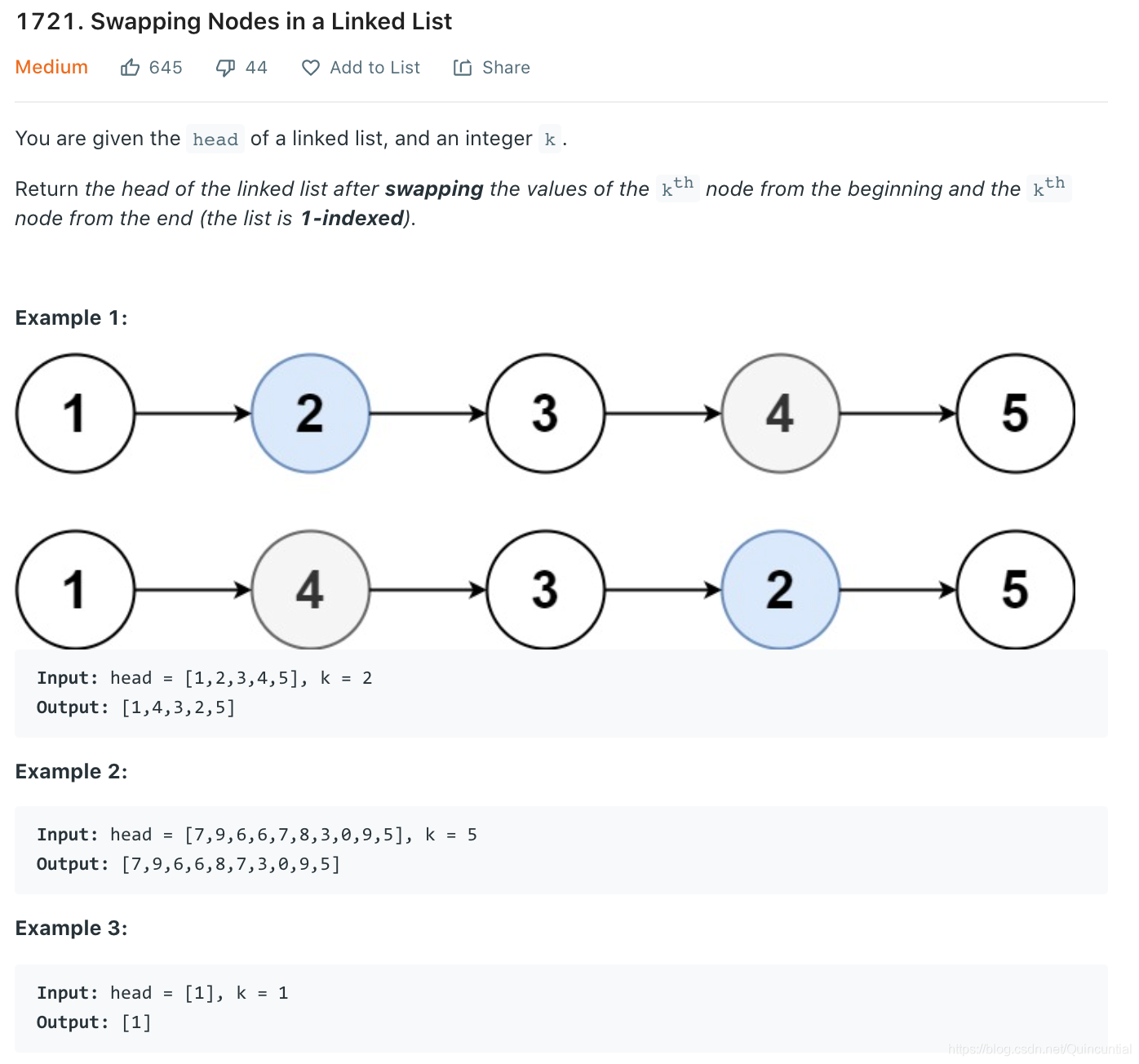 Swapping Nodes in a Linked List