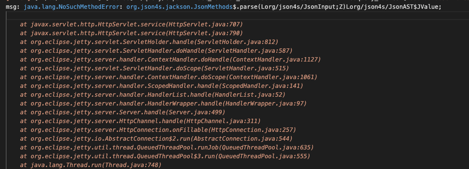 java-lang-nosuchmethoderror-org-json4s-jackson-jsonmethods-parse-lorg-json4s-jsoninput-z