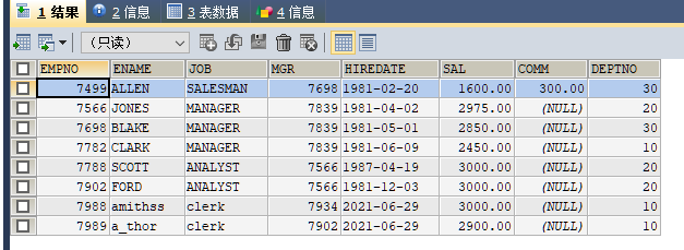 day02mysql數據庫查詢語句練習