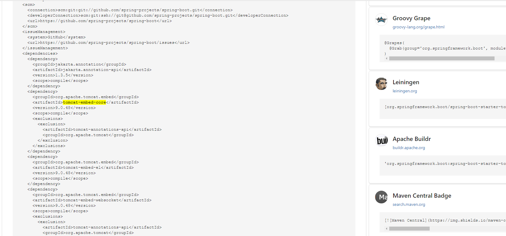 查看spring boot和tomcat的对应版本
