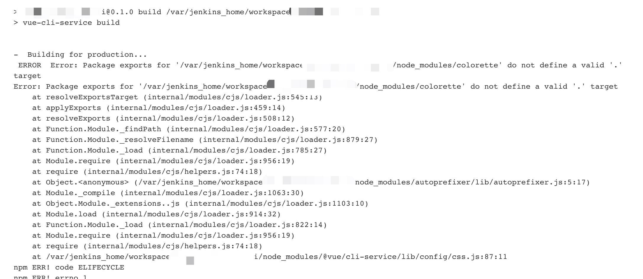 /node_modules/colorette‘ do not define a valid ‘.‘ target_do not define